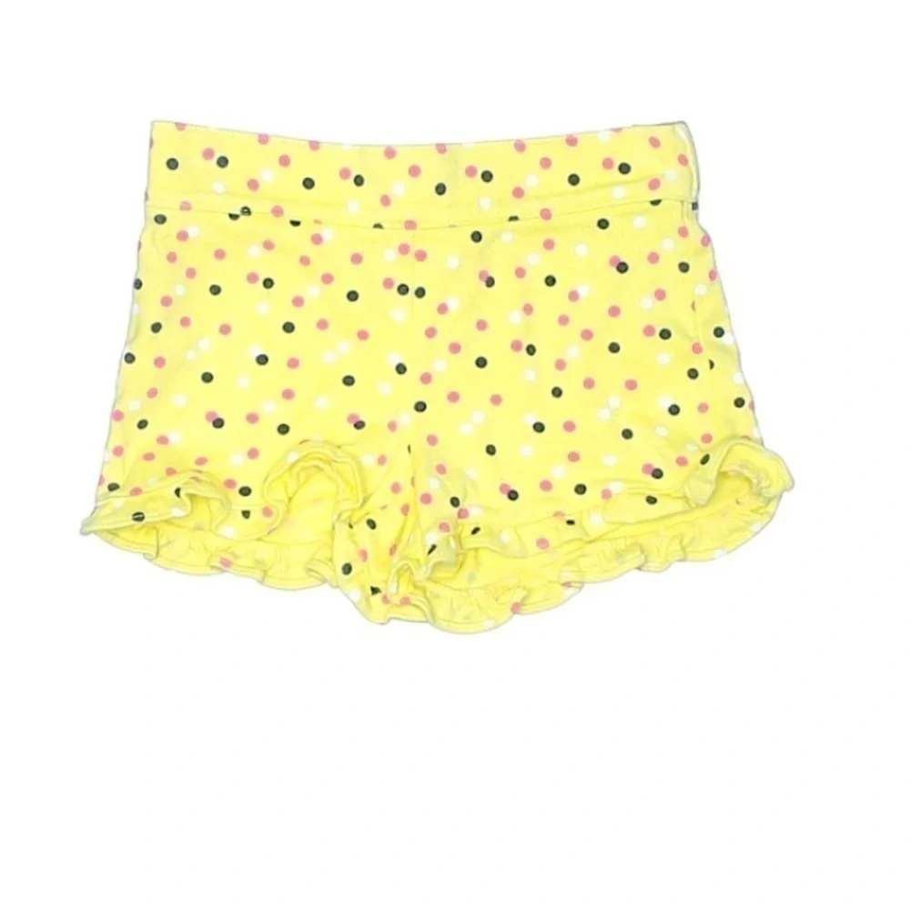 Gymboree yellow ruffle polka dot print cotton girl shorts 2T casual